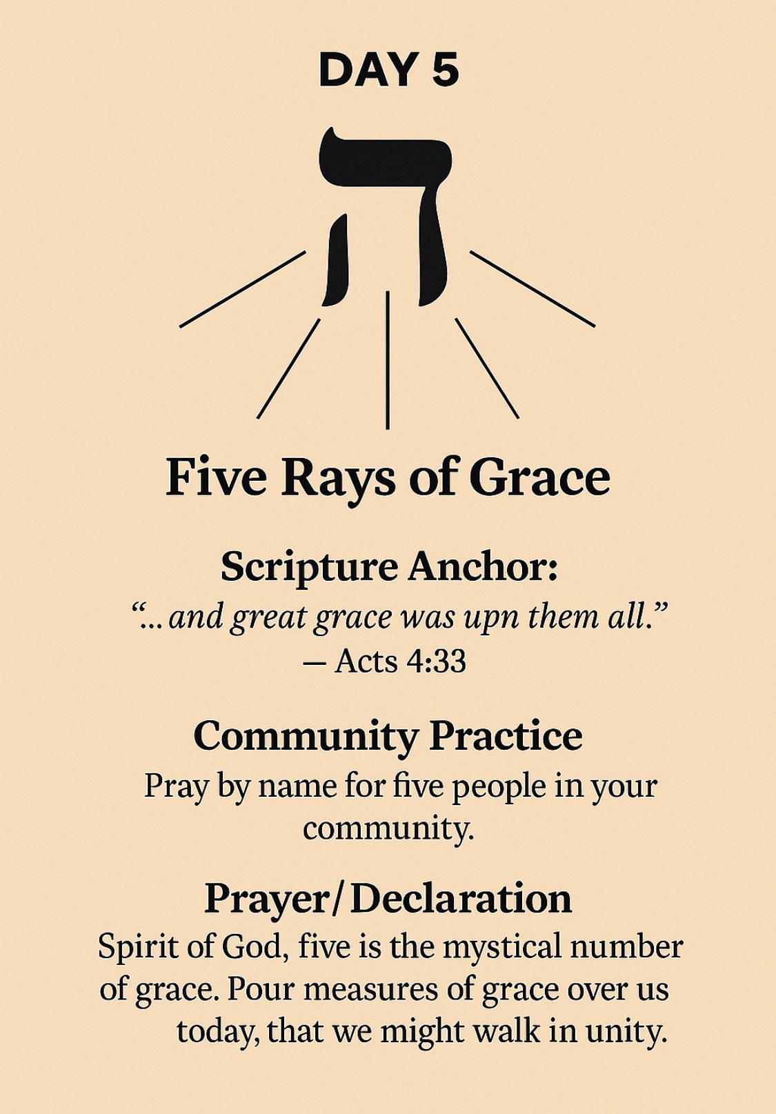 Day 5 — Hey (ה): The Breath of Grace and the Mystery of Five